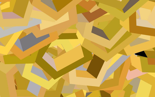 Disposition vectorielle jaune foncé avec des formes hexagonales. Illustration abstraite scintillante dans un style hexagonal. Modèle pour les pages de destination. - Vecteur, image