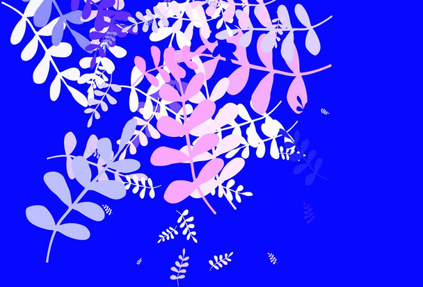 Світло-рожевий, синій вектор елегантний шаблон з листям. Нечітка абстрактна ілюстрація з листям у стилі каракулів. Шаблон для керівників веб-сайтів, дизайнів
. - Вектор, зображення