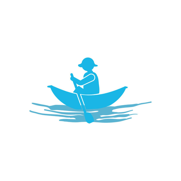 Pesca caiaque ícone design modelo vetor isolado ilustração - Vetor, Imagem