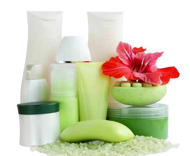 Colección de cosméticos para el baño en blanco
 - Foto, Imagen