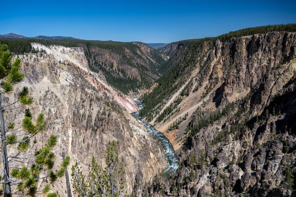 The famous Grand Canyon of the Yellowstone in Wyoming - 写真・画像