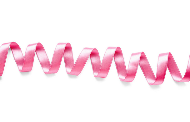 Beautiful pink ribbon on white background - Photo, Image