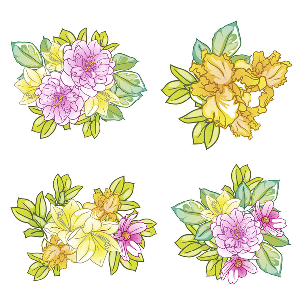elegance seamless pattern with floral elements - Вектор,изображение