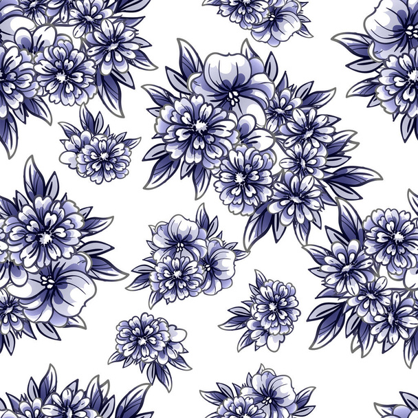 elegance seamless pattern with floral elements - Vetor, Imagem