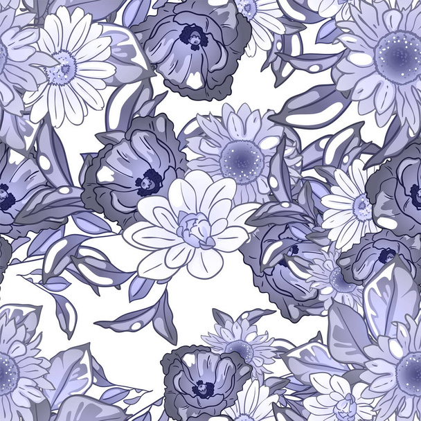 padrão sem costura elegância com elementos florais - Vetor, Imagem