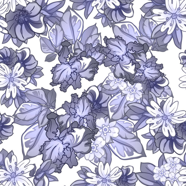 Eleganz nahtloses Muster mit floralen Elementen - Vektor, Bild