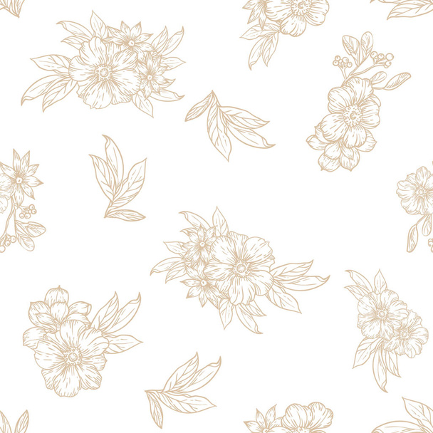elegance seamless pattern with floral elements - Vektori, kuva