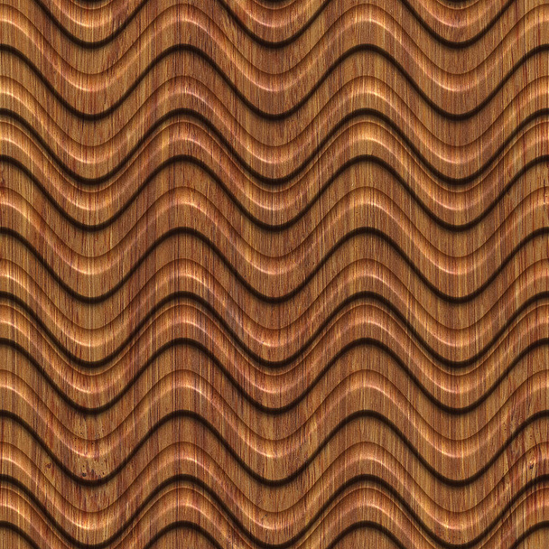 Schnitzmuster auf Holz Hintergrund nahtlose Textur, 3D-Illustration - Foto, Bild