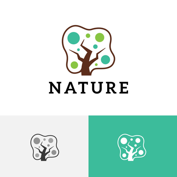 Yeşil Doğa Ekolojik Ortam Ağacı Dünya Basit Logosu - Vektör, Görsel