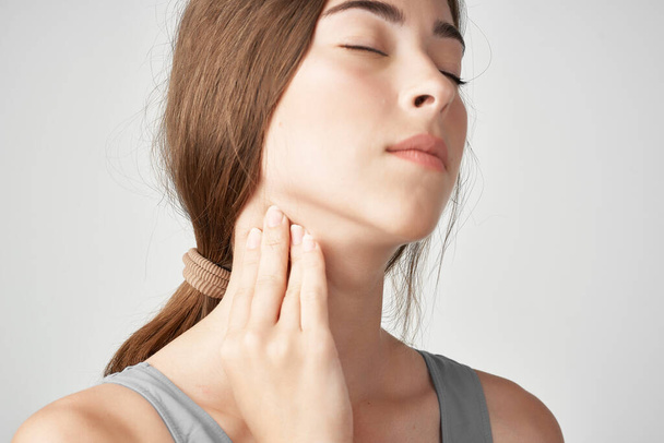 woman with neck pain health problems medicine injury - Zdjęcie, obraz