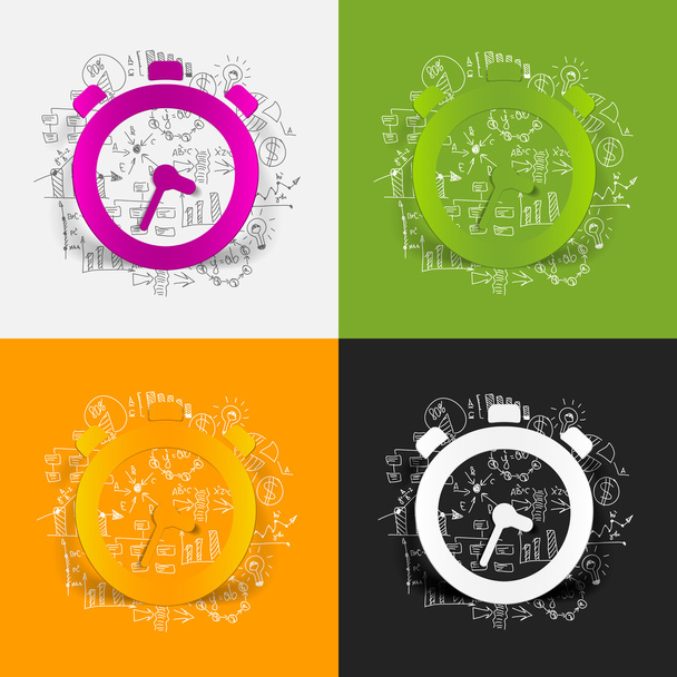 Dibujo de fórmulas de negocio: reloj
 - Vector, Imagen