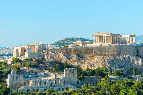 Acrópole com templo de Partenon em Atenas, Grécia - Foto, Imagem