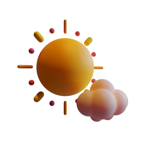 Summer Sun 3D Renderelés Illusztráció, alkalmas nyári, turisztikai, nyaralás, vagy nyaralás rendezvény téma. - Fotó, kép