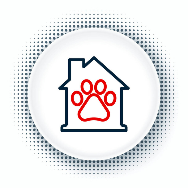 Line Pet house icon isolated on white background. Colorful outline concept. Vector - Vector, Image