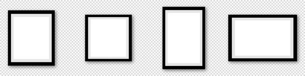 Vector frames voor foto 's. Realistische frames met schaduw op transparante achtergrond. Voorraadillustratie EPS 10 - Vector, afbeelding