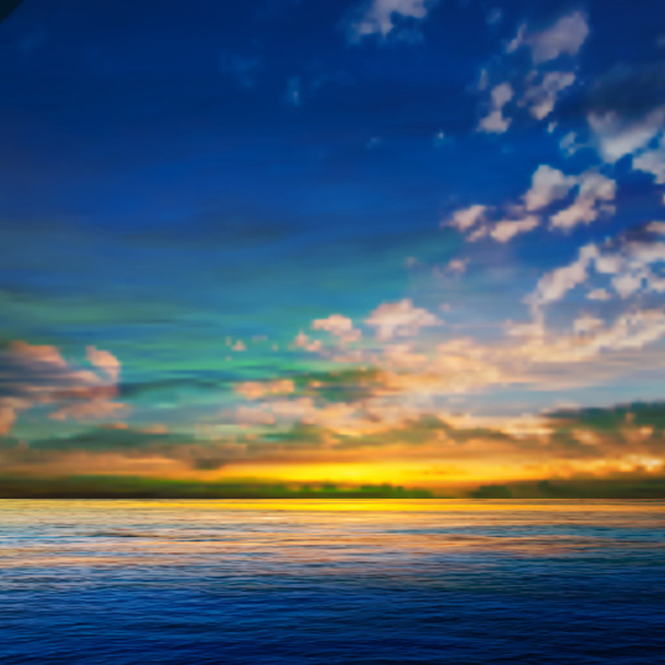 雲と海の日の出の抽象的な背景 - ベクター画像