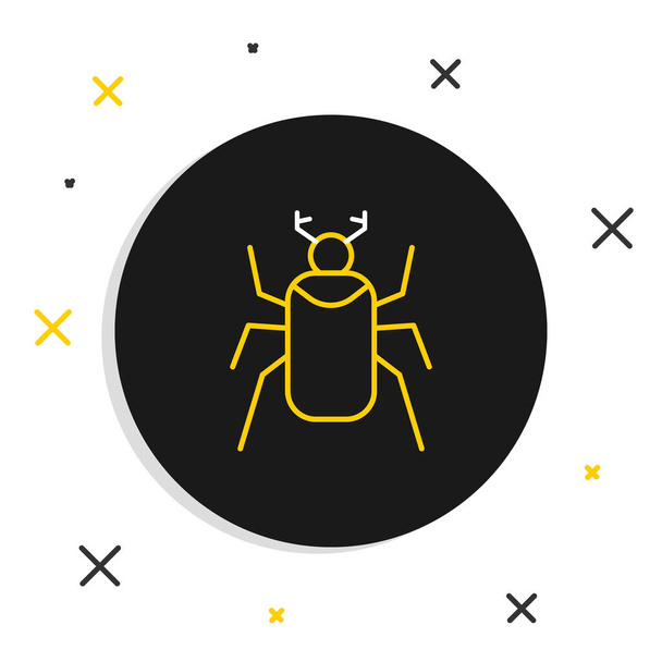 Line Beetle Bug Symbol isoliert auf weißem Hintergrund. Buntes Rahmenkonzept. Vektor - Vektor, Bild