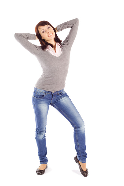 Casual Happy Young Woman in Relaxed Pose - Фото, изображение