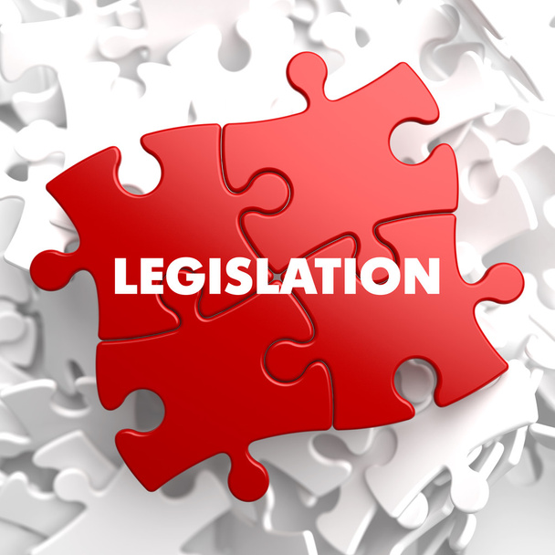 Legislation on Red Puzzle. - Photo, Image