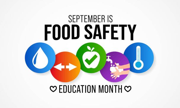 Food Safety education month is observed every year in September,  to prevent food poisoning and help people raise awareness. vector illustration - Vector, Image
