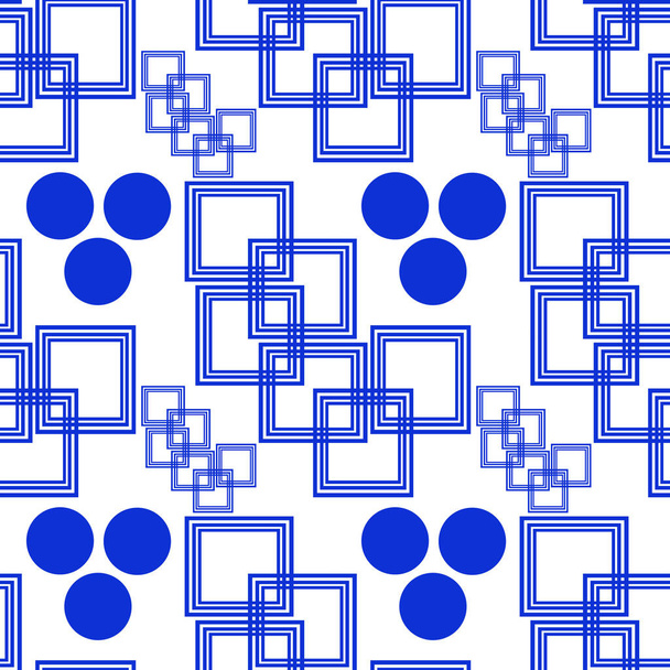 Una composición creativa con la imagen de formas geométricas azules sobre un fondo blanco. Fondo sin fisuras, abstracción. Material para imprimir en papel o tela. - Foto, imagen
