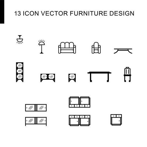 icona set mobili interior design illustrazione - Vettoriali, immagini