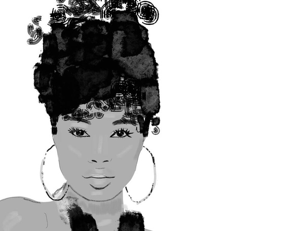 Donna africana con turbante testa wrap - Foto, immagini