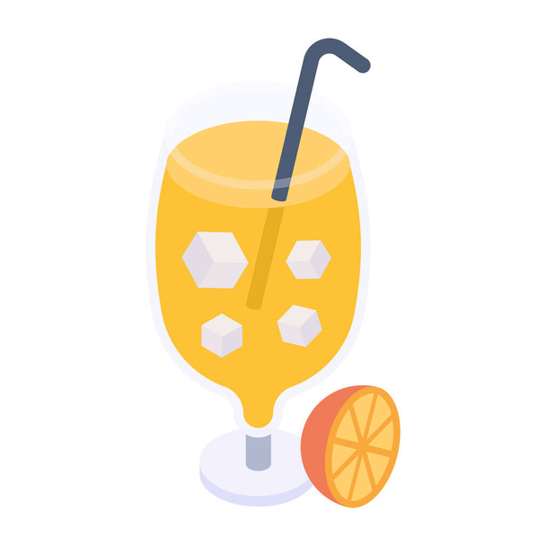 cocktail with lemon  vector illustration design - Vector, Imagen