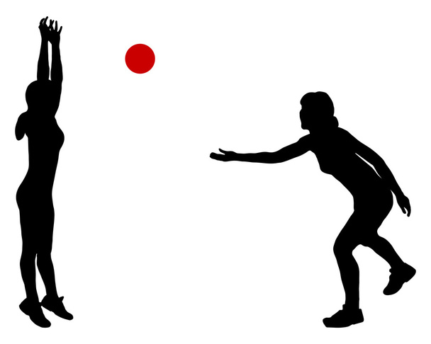 Women playing with ball - Vector, Image