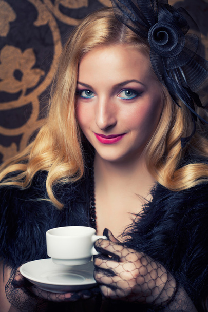 Woman drinking coffee - Photo, image