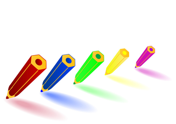 Vector illustration colour pencils - Vector, Image