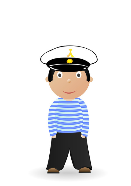 Ilustración vectorial el marinero alegre en el uniforme
. - Vector, Imagen
