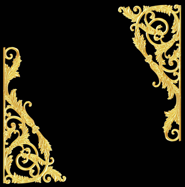 Elementos decorativos, diseños florales de oro vintage - Foto, imagen