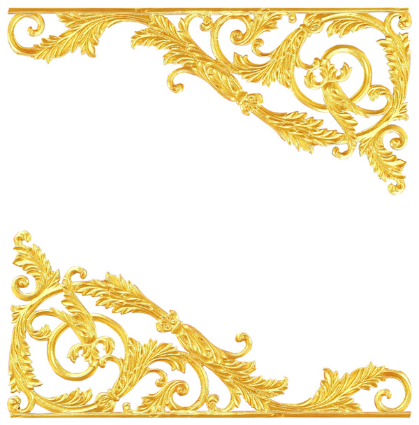 Elementos decorativos, diseños florales de oro vintage - Foto, Imagen