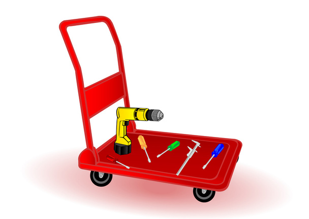 Vector illustration the replacement tool on a wheelbarrow - Vector, Image