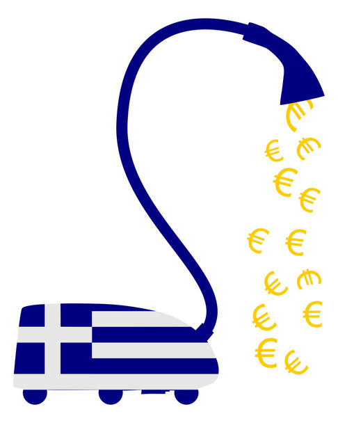 Avrupa Euro ile Yunan elektrikli süpürge - Vektör, Görsel