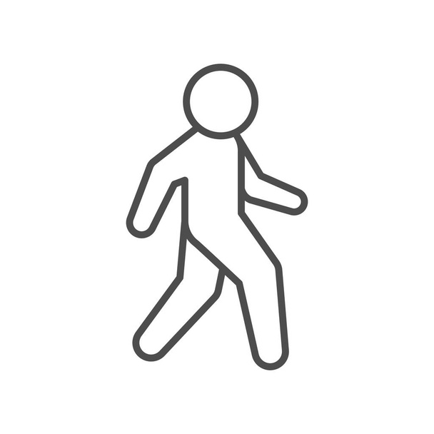 Ícone de linha pedonal ou conceito de caminhada - Vetor, Imagem