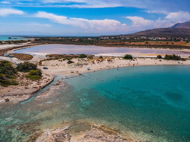 Iconic aerial view over the oldest submerged lost city of Pavlopetri in Laconia, Greece. About 5,000 years old Pavlipetri is the oldest city in the Mediterranean sea. - 写真・画像