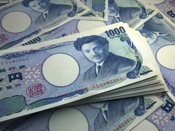 L'argent du Japon. Billets de yen japonais. Billets JPY. 1000 yuans. Affaires, finances, actualités. - Photo, image
