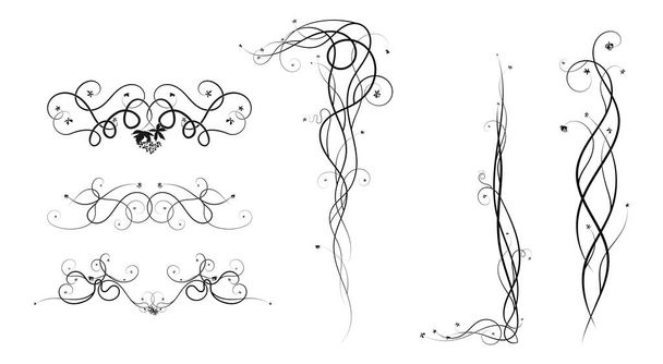 druivenelementen voor sierweefplanten. schets doodle stijl beeld - Vector, afbeelding