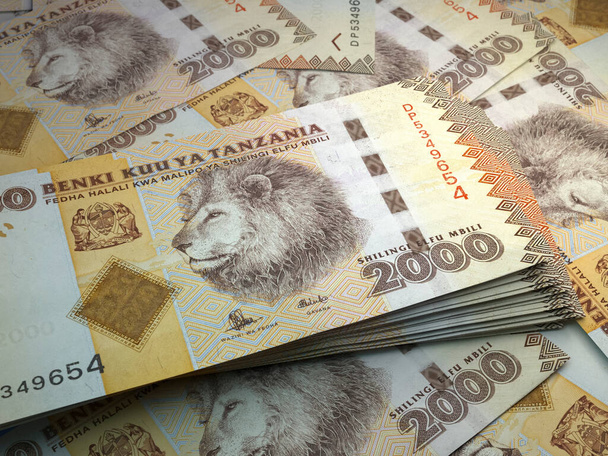 Dinero de Tanzania. Facturas de chelín de Tanzania. Billetes TZS. 2000 chelines. Negocios, finanzas, noticias. - Foto, Imagen