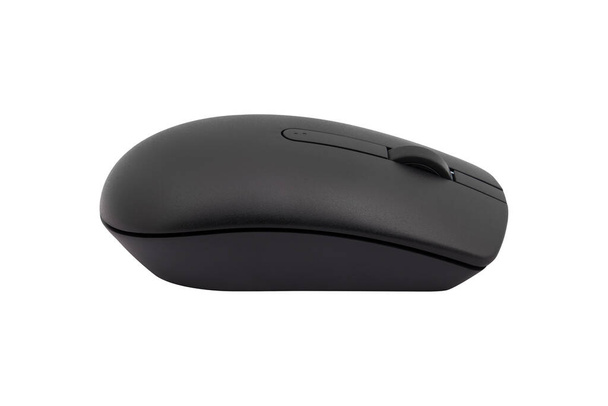 Black wireless mouse isolated on white background - Photo, Image