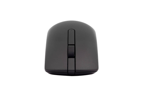 Black wireless mouse isolated on white background - Photo, Image