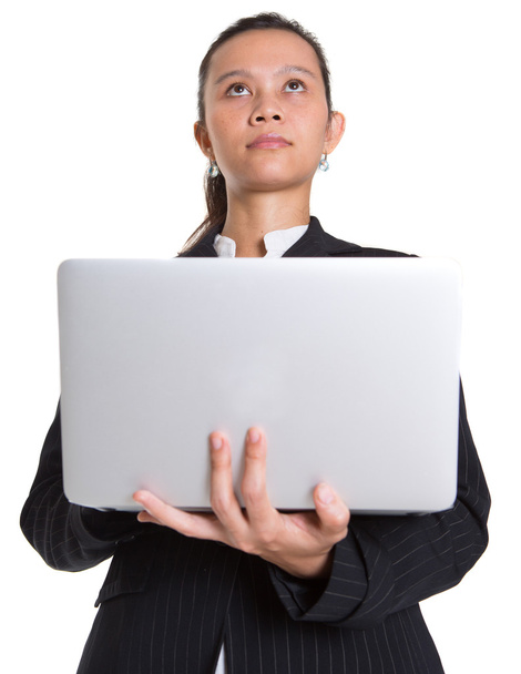 Asian Businesswoman With Laptop - Foto, imagen
