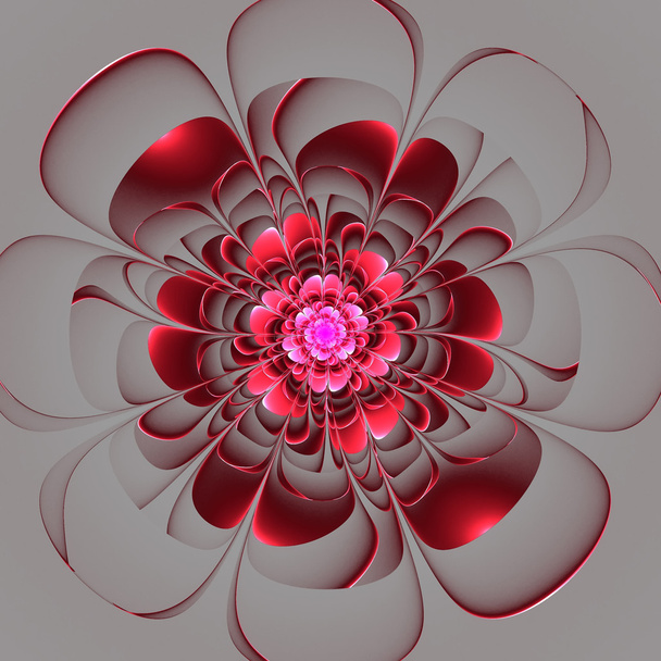 szép piros virág a szürke háttér. számítógéppel generált - Fotó, kép