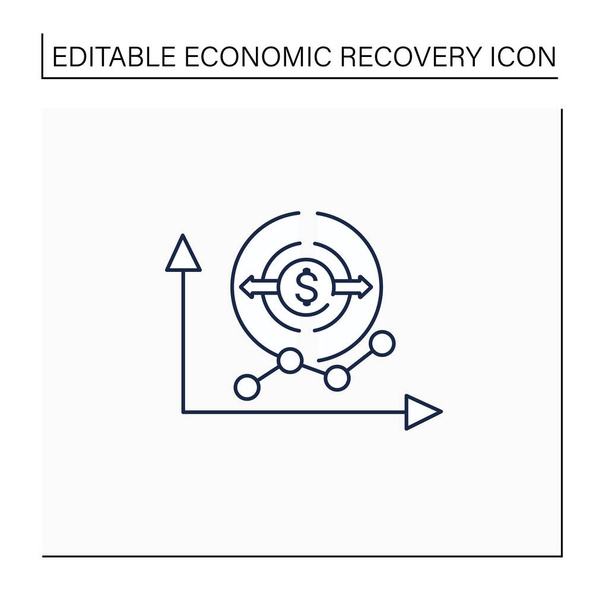 Gazdaság bővítési vonal ikon - Vektor, kép