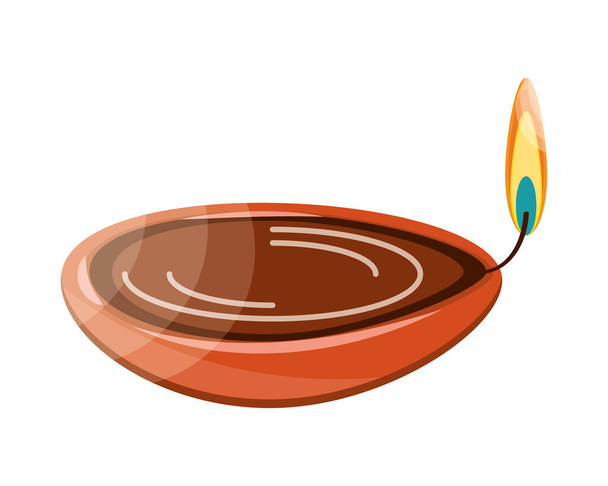 lamp and candle - Vector, imagen