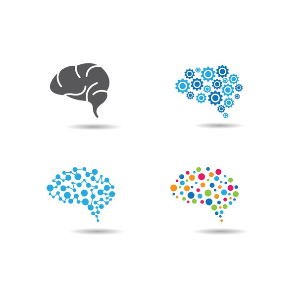 Modèle de logo cerveau vectoriel icône illustration design - Vecteur, image