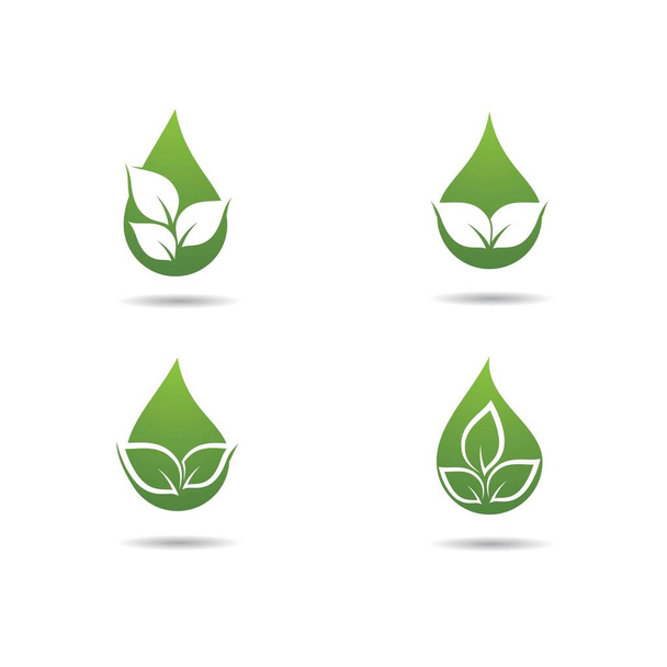 Green drop logo malli vektori kuvake kuvitus suunnittelu - Vektori, kuva