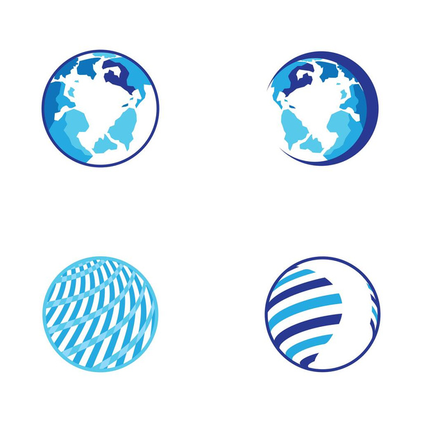 Globalne logo wektor ikona ilustracja projekt - Wektor, obraz